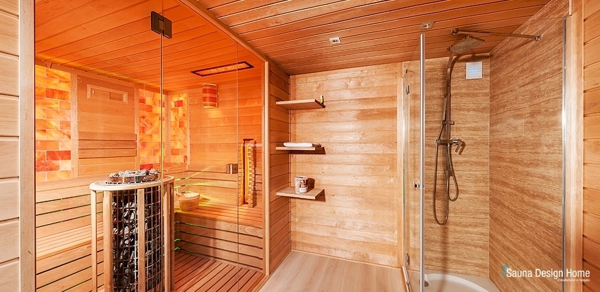 Comfort sauna house with bath
