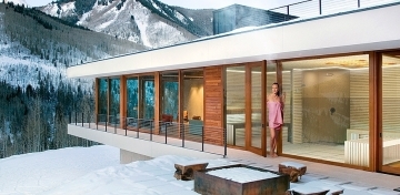 Wellness sauna house in a ski resort