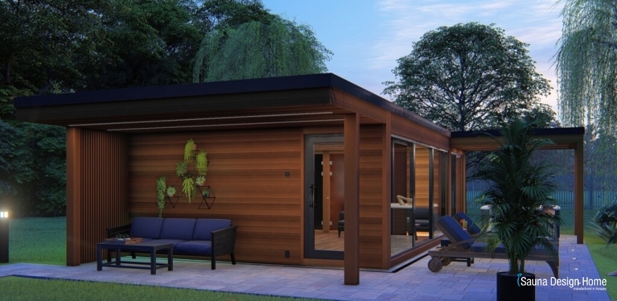  Construction of an outdoor sauna house