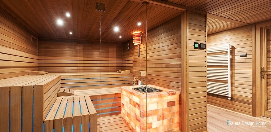 Combined sauna with bath
