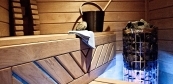 Combined sauna with Finnish sauna stove