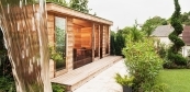 Comfort sauna house with wellness garden
