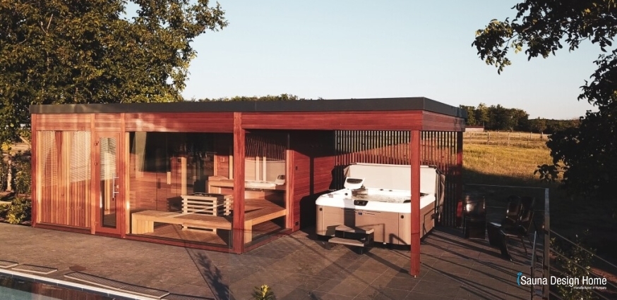 Custom-built sauna house with jacuzzi