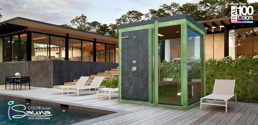 Garden sauna with shower