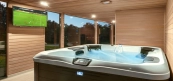 Hot tub in sauna