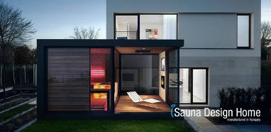 Wellness sauna house with relax terrace