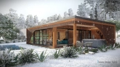 Production of an outdoor private sauna house