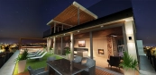 Garden sauna on a roof terrace