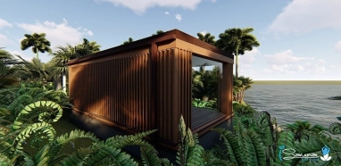 Outdoor sauna building