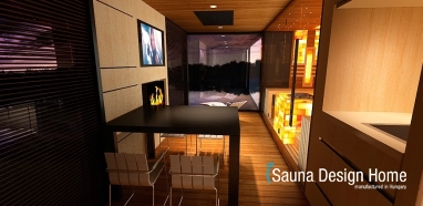 Luxury sauna house with heated terrace