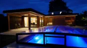 Wellness house at night