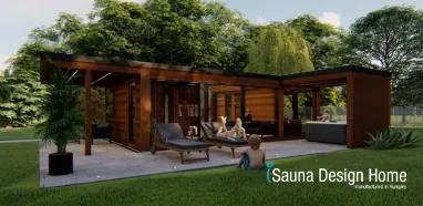 Construction of a garden sauna house