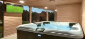 Hot tub in sauna