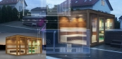 Individual outdoor sauna house