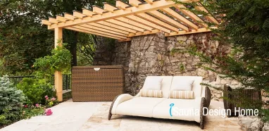 Terrace with pergola and sauna wellness Terrace with pergola and sauna wellness