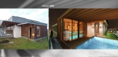 Combined sauna house with canopy