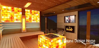 Combined sauna with Himalayan salt