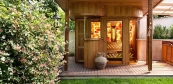 Classic sauna house building