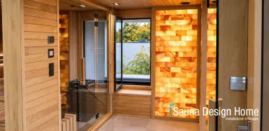 Sauna with Illuminated Salt Wall Sauna with Illuminated Salt Wall