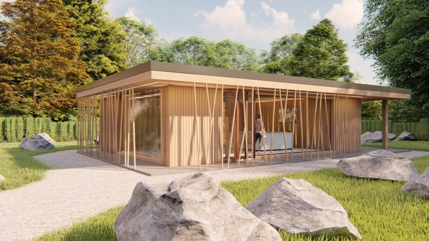 Garden saunas, sauna houses with jacuzzi, unique wooden blinds