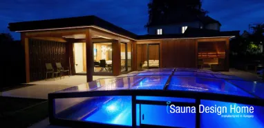 Wellness house at night