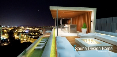 Lounge terrace with sauna