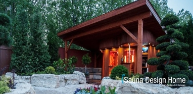 Sauna house with canopy