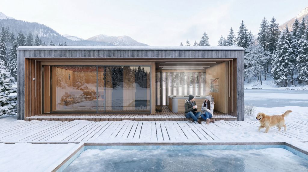 Outdoor sauna, wellness house, mini holiday home in custom sizes Outdoor sauna, wellness house, mini holiday home in custom sizes