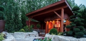 Sauna house with canopy