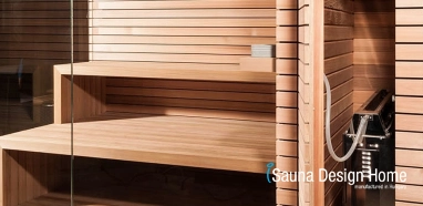 Finnish sauna house with hidden stove