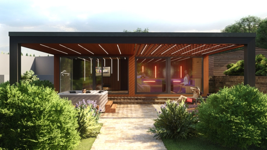 Premium sauna house above everything