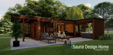 Construction of a garden sauna house