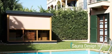Garden sauna with pool