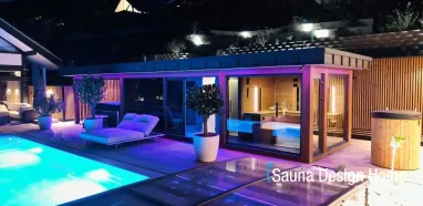 Sauna House with Ambient Lighting Sauna House with Ambient Lighting