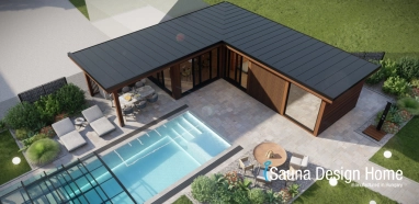 Top View of Outdoor Sauna House