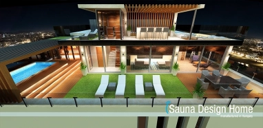 Sauna wellness garden construction