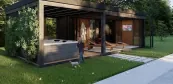 Outdoor sauna with jacuzzi Outdoor sauna with jacuzzi