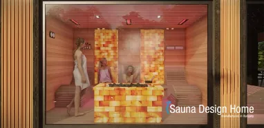 sauna and Himalayan salt wall sauna and Himalayan salt wall