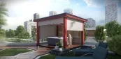 Pergola solid wood outdoor cladding with LED mood lighting Pergola solid wood outdoor cladding with LED mood lighting