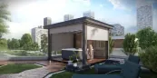 Pergola with Jacuzzi, waterproof in ash grey, with BLUETOOTH sound system Pergola with Jacuzzi, waterproof in ash grey, with BLUETOOTH sound system