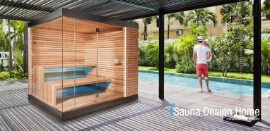 Garden sauna in minimal style
