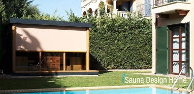 Garden sauna with pool