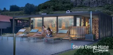 Custom built outdoor sauna house Custom built outdoor sauna house