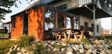 combined sauna house with heatign system