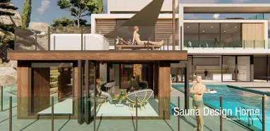 Outdoor sauna with jacuzzi Outdoor sauna with jacuzzi