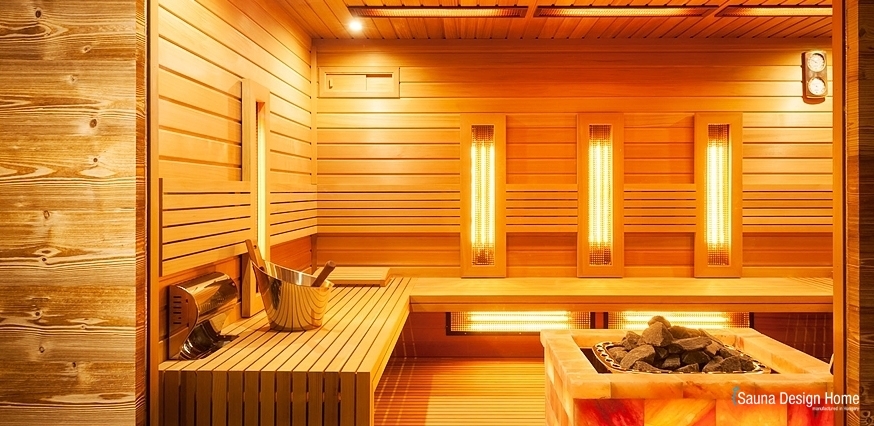 Rustical and modern style sauna house