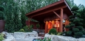 Sauna house with canopy
