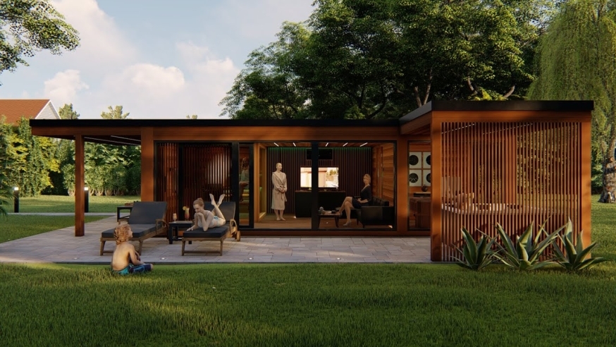 Stylish, modern custom-built sauna house