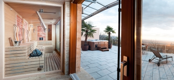 Wellness garden, combined sauna design and production in one hand