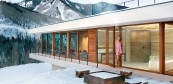Wellness sauna house in a ski resort